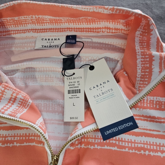 CABANA LIFE BY TALBOT 1/2 ZIP PULLOVER WOMENS L NWT - Picture 8 of 9